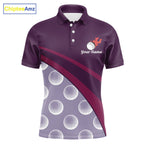 Funny Golf Balls Pattern Golf Polo Shirts Custom Name Golf Apparel