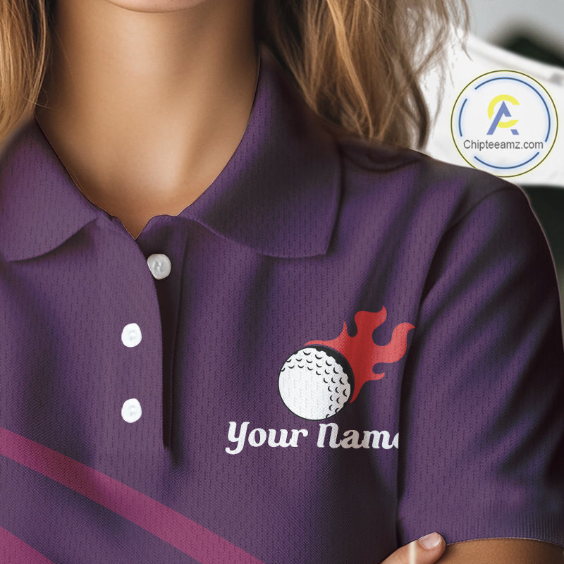 Funny Golf Balls Pattern Golf Polo Shirts Custom Name Golf Apparel