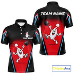 Red And Black Funny Bowling Shirts Bowling Team Jersey For Bowlers Polo & 1/4 Zip Shirt