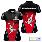 Red And Black Funny Bowling Shirts Bowling Team Jersey For Bowlers Polo & 1/4 Zip Shirt