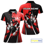 Personalized Red Bowling Shirts Custom Bowling Team Jersey Polo & 1/4 Zip Bowling Shirts