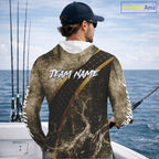 Peacock Bass Long Sleeve Hooded Fishing Shirts Personalized Peacock Bass Fishing Team Jerseys