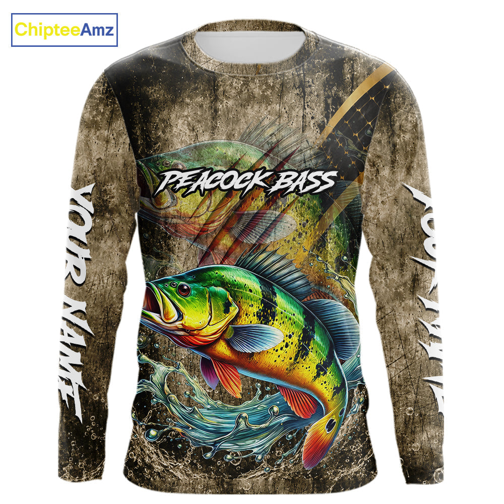 Peacock Bass Long Sleeve Fishing Shirts Personalized Peacock Bass Fishing Team Jerseys
