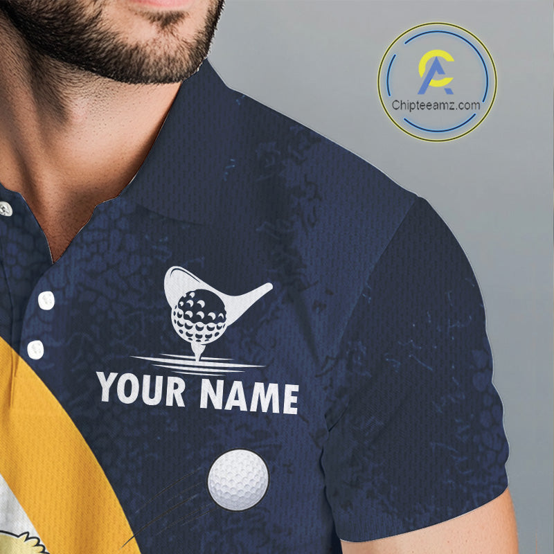 Funny Duck Golf Polo Shirt, Cute Duck With Beer Print Shirt, Golf Gifts