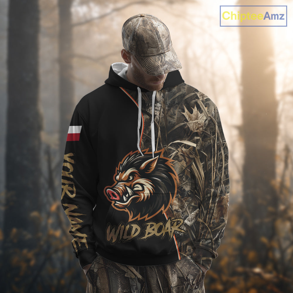 Custom Brown Camo with TX Flag Boar Hunting Shirts, Boar Hunting Clothes, Hunting Gifts
