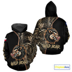 Custom Brown Camo with TX Flag Boar Hunting Shirts, Boar Hunting Clothes, Hunting Gifts