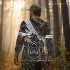 Wild Boar Hunting Rifle Vector 3D Printed Custom Name Shirts, Boar Hunting Clothing, Hunting Gifts