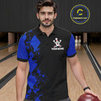 Blue Argyle Pattern Bowling Shirts Custom Bowling Team Jerseys Bowler Outfits