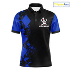 Blue Argyle Pattern Bowling Shirts Custom Bowling Team Jerseys Bowler Outfits