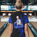 Blue Argyle Pattern Bowling Shirts Custom Bowling Team Jerseys Bowler Outfits