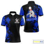 Blue Argyle Pattern Bowling Shirts Custom Bowling Team Jerseys Bowler Outfits
