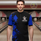 Blue Argyle Pattern Bowling Shirts Custom Bowling Team Jerseys Bowler Outfits