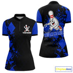 Blue Argyle Pattern Bowling Shirts Custom Bowling Team Jerseys Bowler Outfits