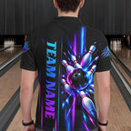 Custom Neon Bowling Polo Quarter Zip Shirt Personalized Team Jersey Bowling League