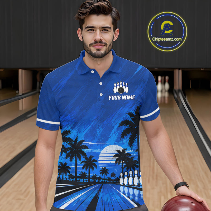 Custom Bowling Jersey Polo & 1/4 Zip Custom Tropical Sublimated Bowling Shirt
