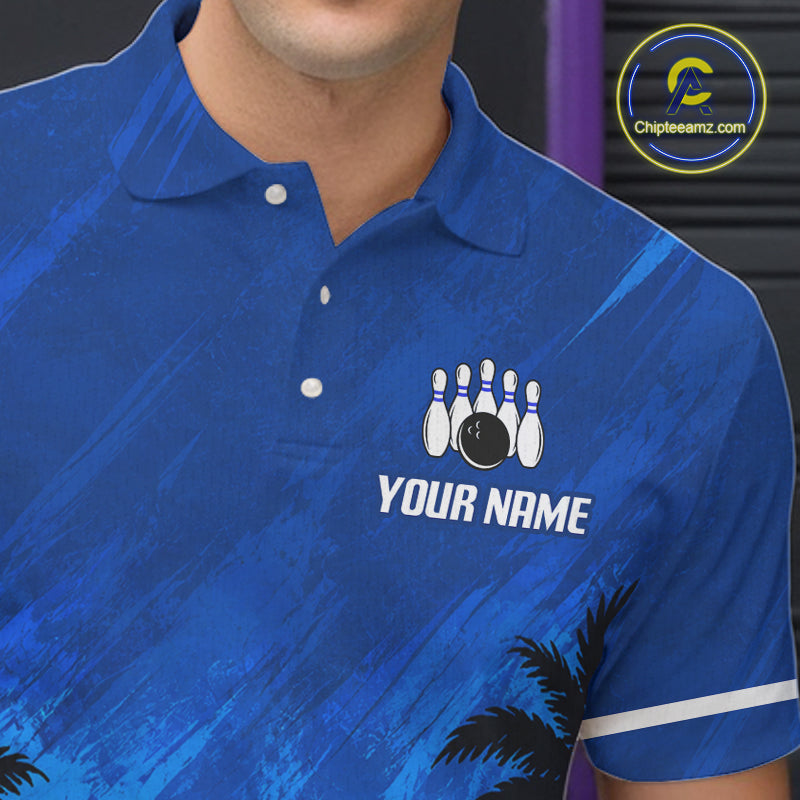 Custom Bowling Jersey Polo & 1/4 Zip Custom Tropical Sublimated Bowling Shirt