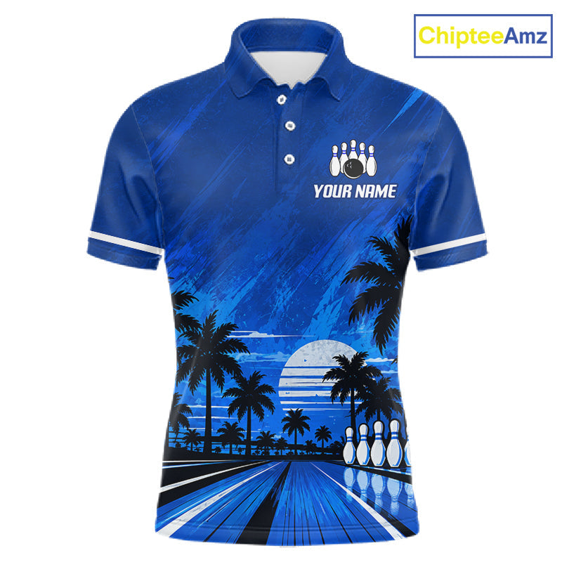 Custom Bowling Jersey Polo & 1/4 Zip Custom Tropical Sublimated Bowling Shirt
