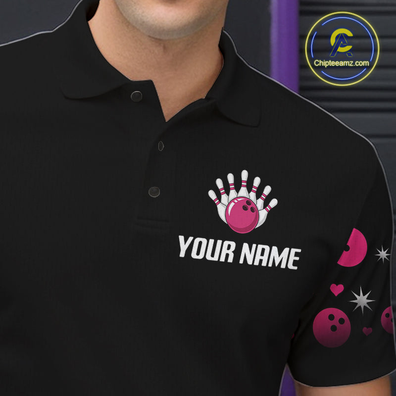 Custom Pink Funny Ladybug Bowling Team Shirts Bowling Jersey Polo & 1/4 Zip