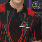 Personalized Red Bowling Shirts Custom Bowling Team Jersey Polo 1/4 Quarter-Zip Bowling Shirts