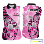 Sleeveless Golf Polo Shirt Holographic Marble Golf Pattern For Team, Golf Attire