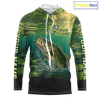 Bass Fishing Custom Long Sleeve Hooded Fishing Shirts Personalized Fishing Gift, Bass Fishing Jersey