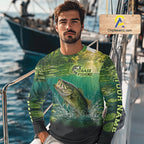 Bass Fishing Custom Long Sleeve Fishing Shirts Personalized Fishing Gift, Bass Fishing Jersey