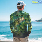 Bass Fishing Custom Long Sleeve Fishing Shirts Personalized Fishing Gift, Bass Fishing Jersey
