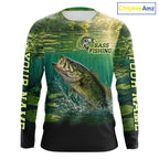 Bass Fishing Custom Long Sleeve Fishing Shirts Personalized Fishing Gift, Bass Fishing Jersey