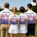 Fire American Flag Custom Patriotic Golf Polo Shirts, Flame US Golf Shirt
