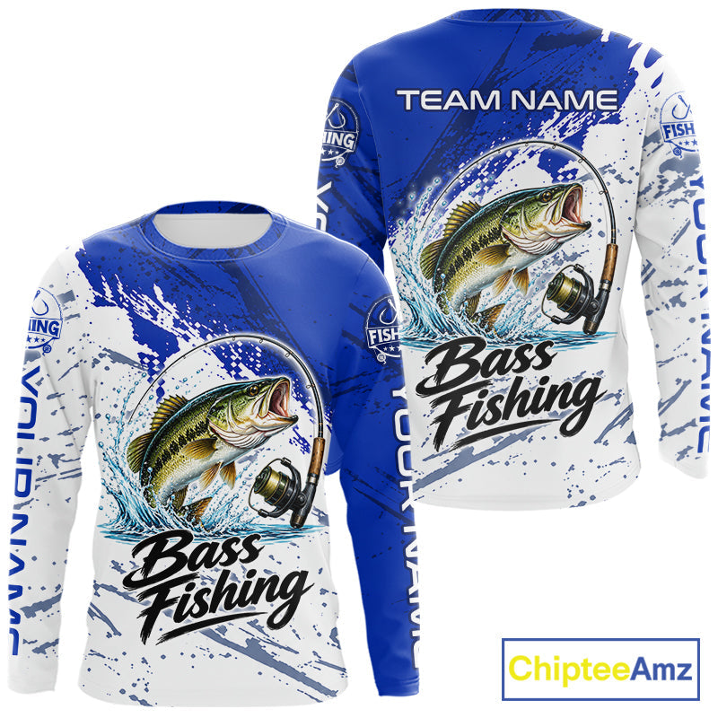 Personalized Bass Fishing Jerseys, Bass Fishing Long Sleeve Tournament Shirts
