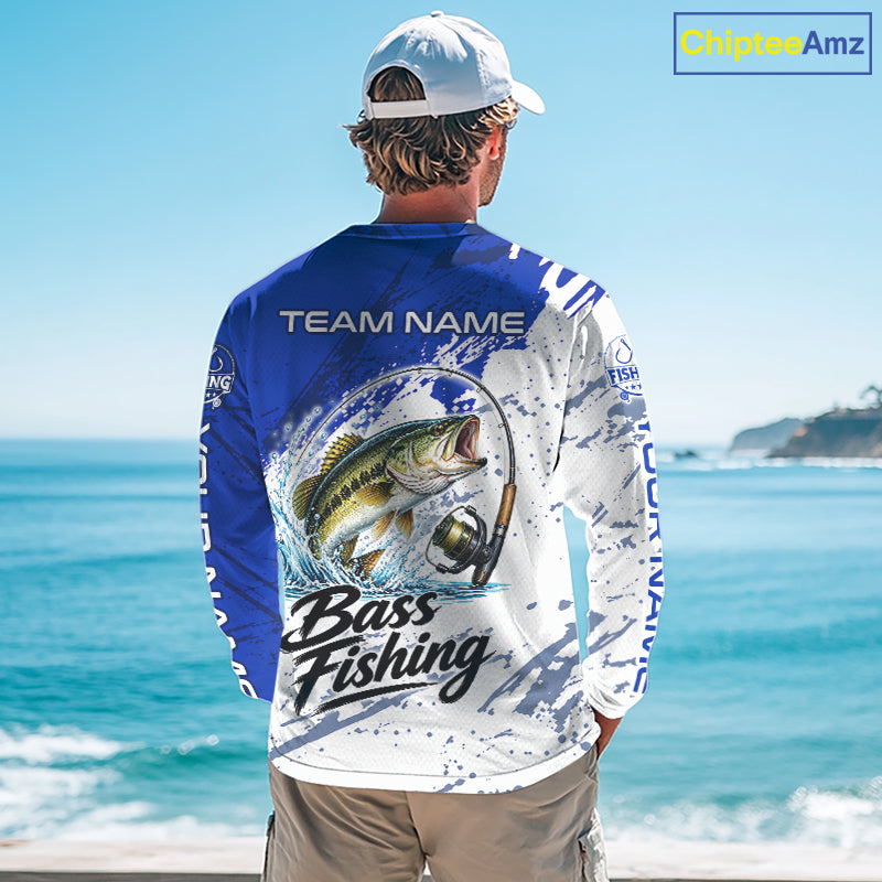 Personalized Bass Fishing Jerseys, Bass Fishing Long Sleeve Tournament Shirts