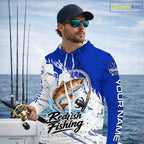 Personalized Redfish Drum Fishing Jerseys, Redfish Fishing Long Sleeve Hooded Tournament Shirts