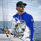 Personalized Crappie Fishing Jerseys, Crappie Fishing Long Sleeve Hooded Tournament Shirts