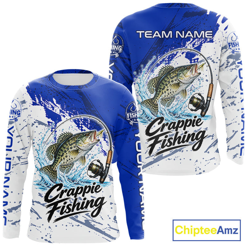 Personalized Crappie Fishing Jerseys, Crappie Fishing Long Sleeve Tournament Shirts