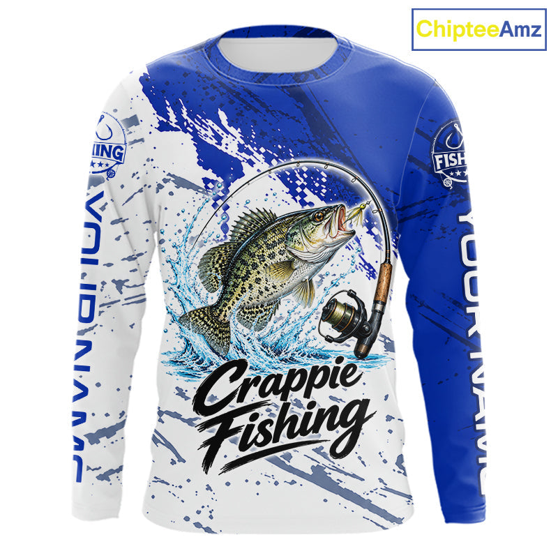 Personalized Crappie Fishing Jerseys, Crappie Fishing Long Sleeve Tournament Shirts