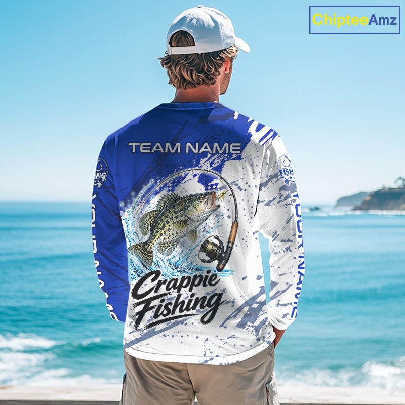 Personalized Crappie Fishing Jerseys, Crappie Fishing Long Sleeve Tournament Shirts