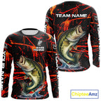 Personalized Largemouth Bass Fishing Jerseys, Bass Camo Long Sleeve Fishing Shirts