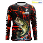 Personalized Largemouth Bass Fishing Jerseys, Bass Camo Long Sleeve Fishing Shirts