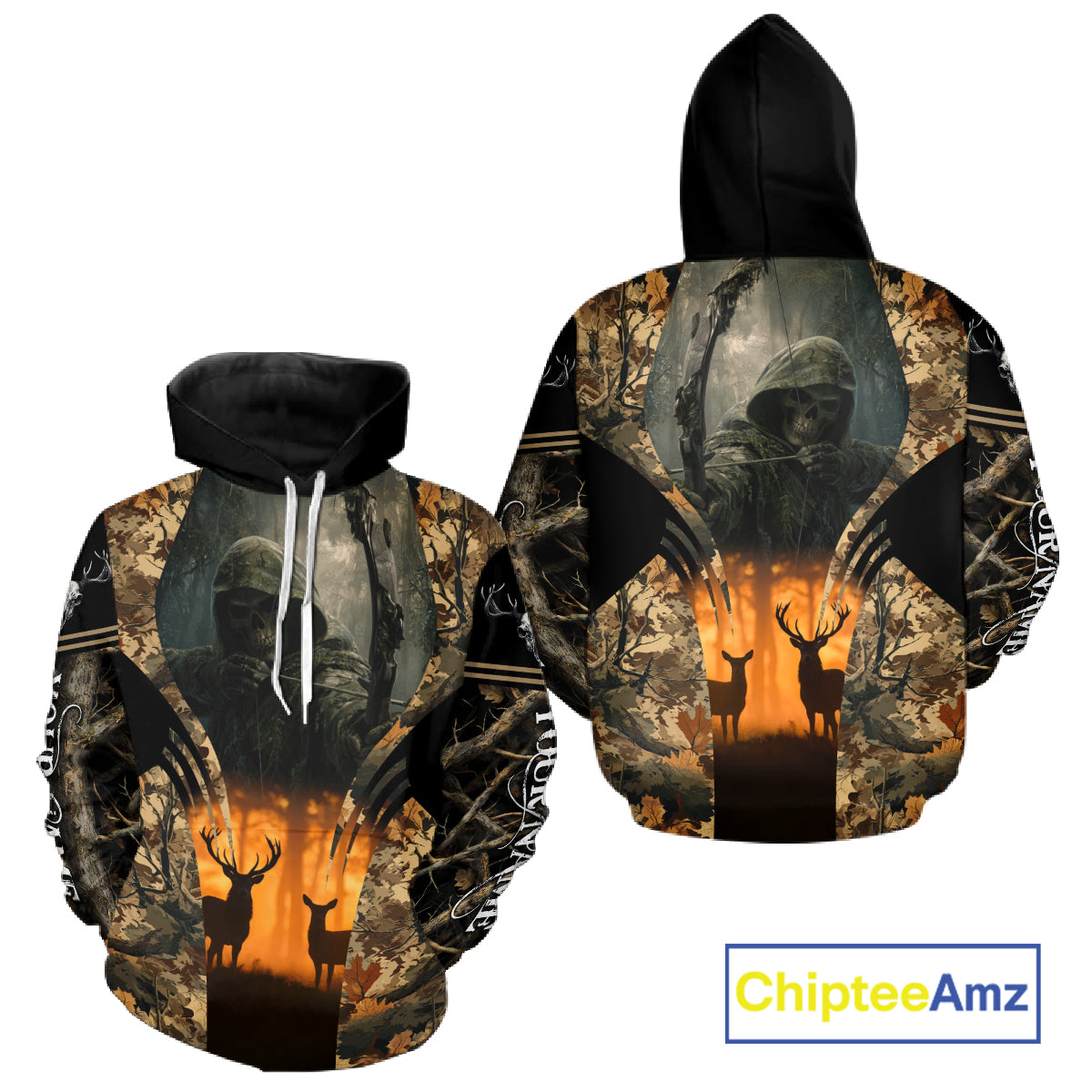 Best Deer Hunting Camo Grim Reaper Shirts - Deer Hunting Clothes, Big Game Hunting Gifts