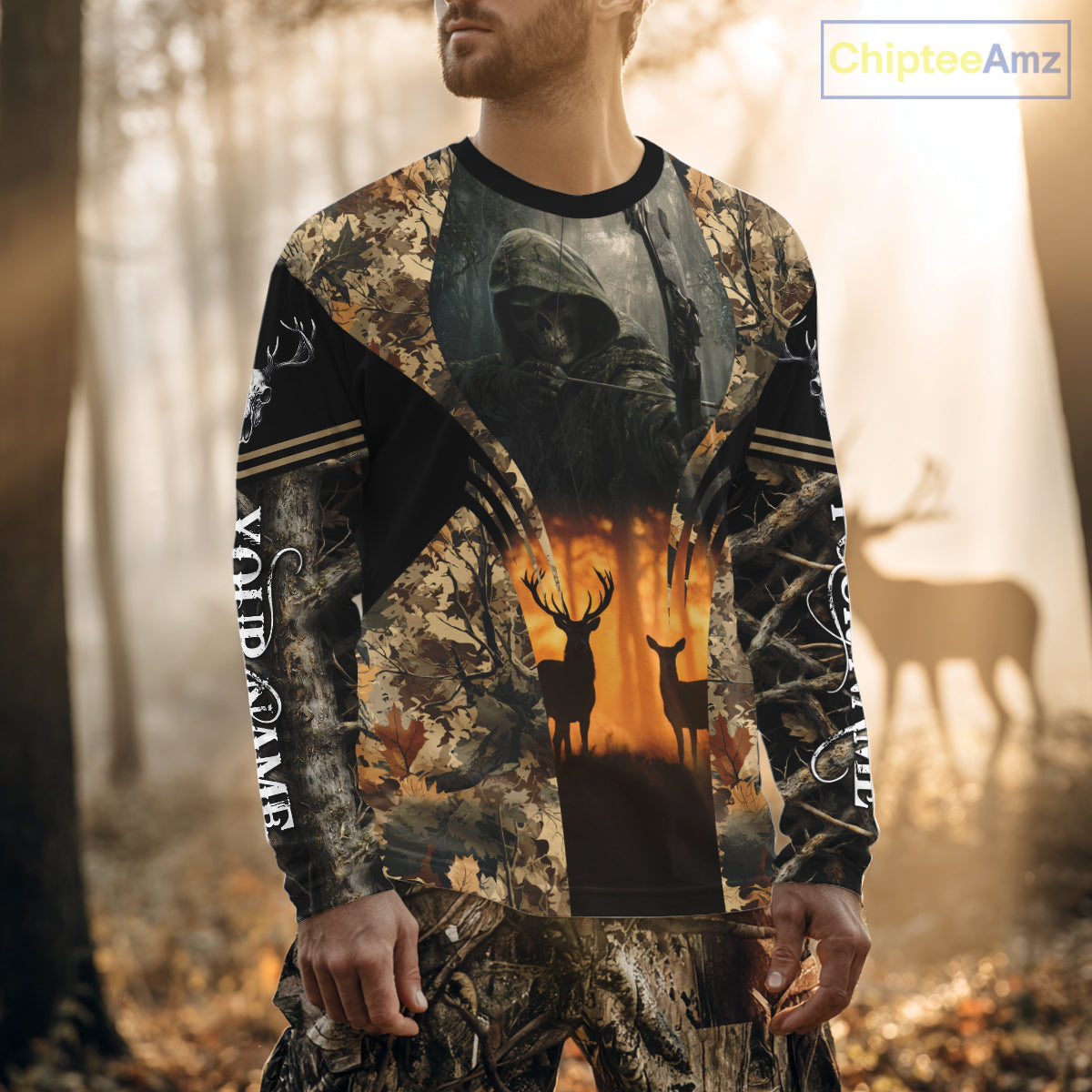 Best Deer Hunting Camo Grim Reaper Shirts - Deer Hunting Clothes, Big Game Hunting Gifts