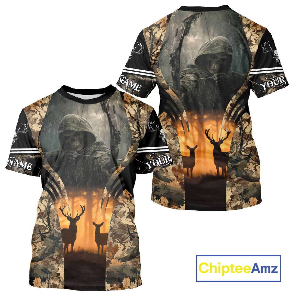 Best Deer Hunting Camo Grim Reaper Shirts - Deer Hunting Clothes, Big Game Hunting Gifts
