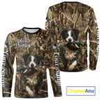Custom Border Collies Duck Hunting Camo 3D Printed Shirts, Duck Hunting Apparel, Hunting Gifts