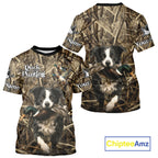 Custom Border Collies Duck Hunting Camo 3D Printed Shirts, Duck Hunting Apparel, Hunting Gifts