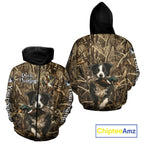 Custom Border Collies Duck Hunting Camo 3D Printed Shirts, Duck Hunting Apparel, Hunting Gifts