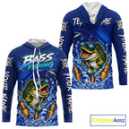 Custom Bass Fishing Shirts, Funny Bass Fishing Beer Shirts Long Sleeve Hooded For Team