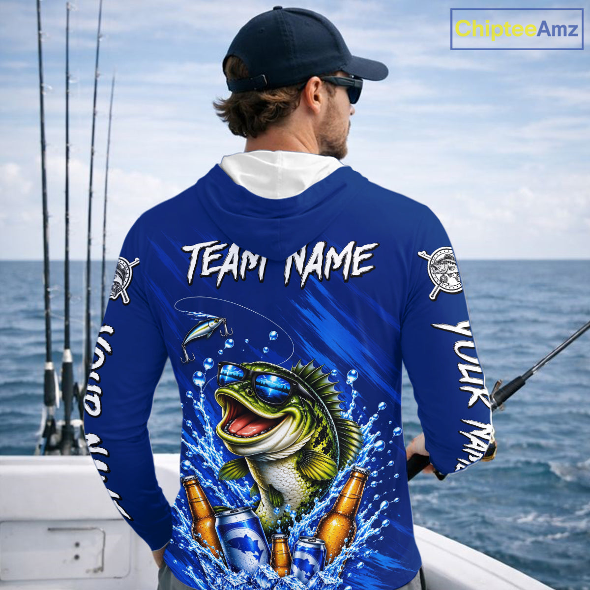Custom Bass Fishing Shirts, Funny Bass Fishing Beer Shirts Long Sleeve Hooded For Team