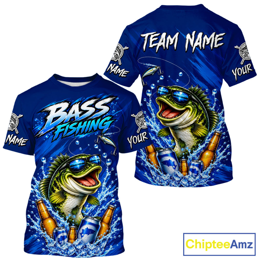 Custom Bass Fishing T-Shirts, Funny Bass Fishing Beer Shirts For Team