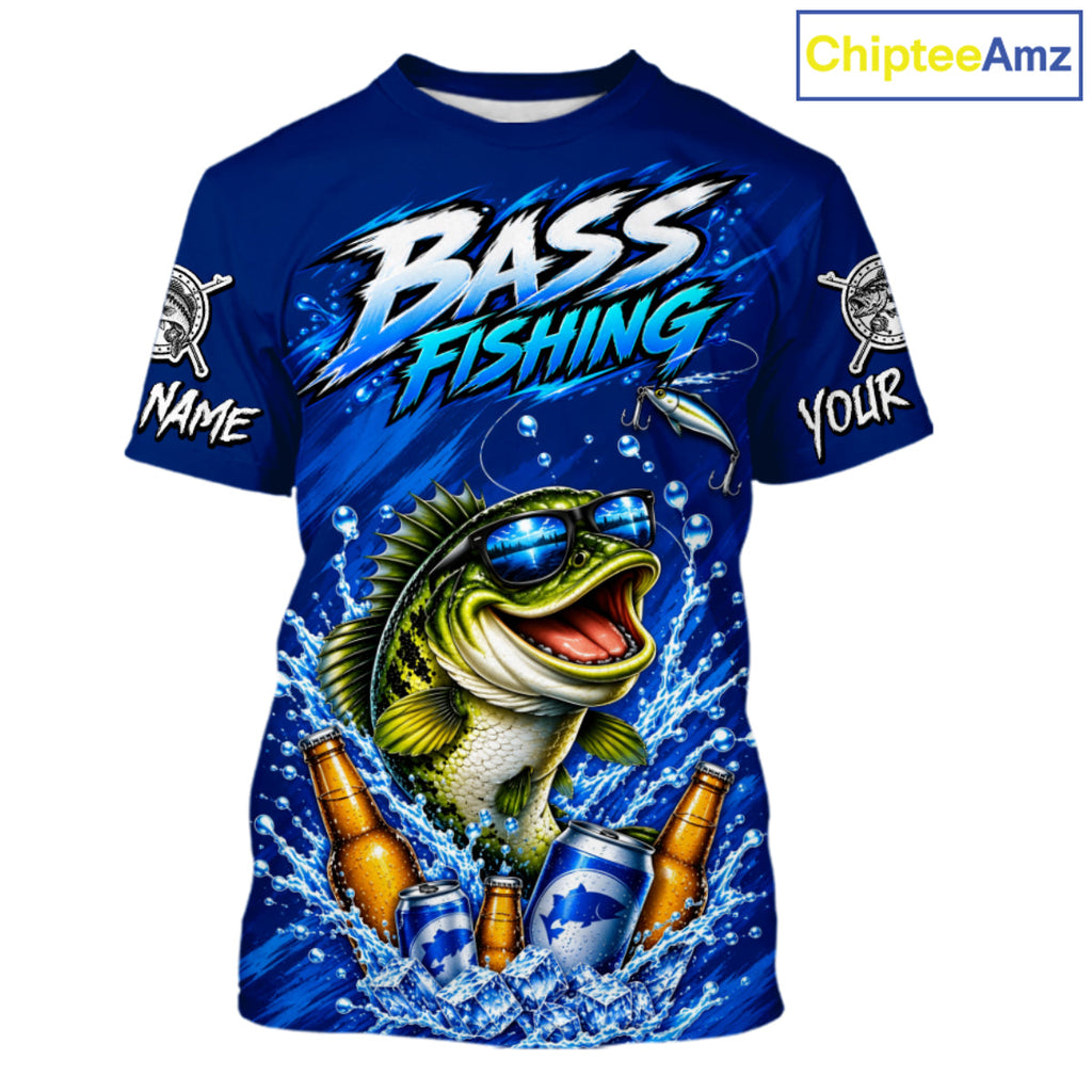 Custom Bass Fishing T-Shirts, Funny Bass Fishing Beer Shirts For Team