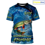 Blue Camo Northern Pike Fishing Custom Performance Fishing T-Shirts Pike Fishing Team Shirts