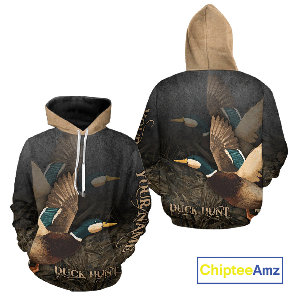 Beautiful Mallard Duck Hunting 3D Print Camouflage Shirts, Duck Hunting Clothes
